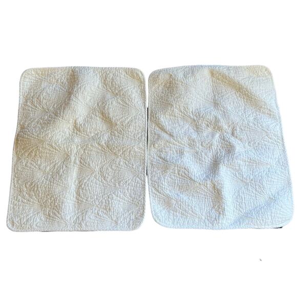 2 Sigrid Olsen Standard Size Pillow Shams White Sea Shell Quilted - Picture 1 of 13